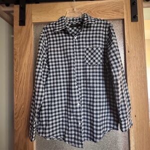 Activa Sports Inc Navy Plaid Button Down Shirt Medium